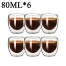 Modern clear double wall borosilicate glass espresso cups kitchen set