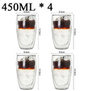 Modern clear double wall borosilicate glass espresso cups kitchen set