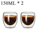 Modern clear double wall borosilicate glass espresso cups kitchen set