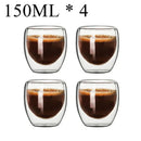Modern clear double wall borosilicate glass espresso cups kitchen set