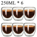 Modern clear double wall borosilicate glass espresso cups kitchen set