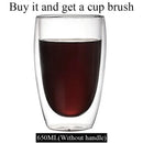 Modern clear double wall borosilicate glass mug kitchen coffee cup