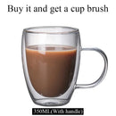 Modern clear double wall borosilicate glass mug kitchen coffee cup