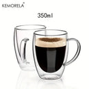 Modern clear double wall glass coffee mug set kitchen drinkware