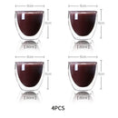 Modern clear double wall glass cup set dining room tumblers