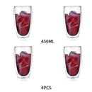 Modern clear double wall glass cup set dining room tumblers