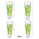 Modern clear double wall glass cup set dining room tumblers