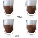 Modern clear double wall glass cup set dining room tumblers