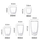 Modern clear double wall glass cup set dining room tumblers