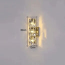 Modern clear faceted crystal wall lamp for luxury living room