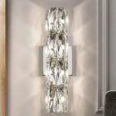 Modern clear faceted crystal wall lamp for luxury living room