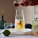 Modern clear glass bedside water carafe set with cup for bedroom