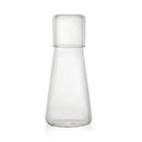 Modern clear glass bedside water carafe set with cup for bedroom