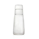 Modern clear glass bedside water carafe set with cup for bedroom