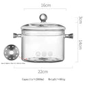 Modern clear glass cooking pot with silver handles kitchen cookware
