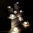 Modern clear glass cube led table lamp bedroom nightlight