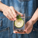 Modern clear glass drinkware cup set kitchen tumblers