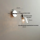 Modern clear glass led wall lamp bedroom pull chain crystal light