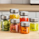 Modern clear glass sealed jug kitchen storage jar with stainless lid
