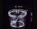 Modern clear glass seasoning jar with spoon kitchen spice jar