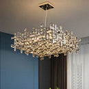 Modern clear & gold elegant crystal chandelier for living room