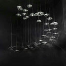 Modern clear patterned glass staircase pendant light dining room