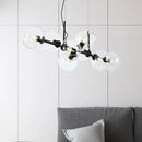 DecorBites™ Clear/Smoke Glass 8 Bulbs Suspended Lighting Fixture in Black/Gold for Dining Room