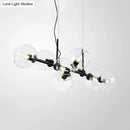 DecorBites™ Clear/Smoke Glass 8 Bulbs Suspended Lighting Fixture in Black/Gold for Dining Room