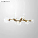 DecorBites™ Clear/Smoke Glass 8 Bulbs Suspended Lighting Fixture in Black/Gold for Dining Room