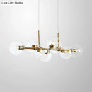 DecorBites™ Clear/Smoke Glass 8 Bulbs Suspended Lighting Fixture in Black/Gold for Dining Room