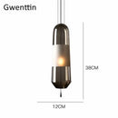 Modern clear & smoked glass pendant lights for dining room