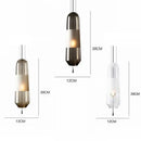 Modern clear & smoked glass pendant lights for dining room