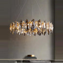 Modern clear & smoky crystal led chandelier living room light
