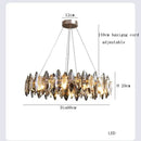 Modern clear & smoky crystal led chandelier living room light