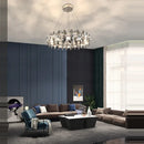 Modern clear & smoky crystal led chandelier living room light