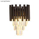 Modern coffee crystal wall light living room double sconce