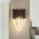 Modern coffee crystal wall light living room double sconce