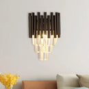 Modern coffee crystal wall light living room double sconce
