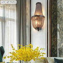Modern coffee & silver chain wall lamp for bedroom 110v-120v 220v-240v