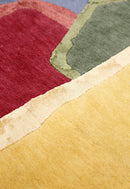 Modern Color Blocks Hand Tufted 5x8 Wool Area Rug