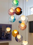 DecorBites™ Colorful Balls Chandelier: Modern Dimmable Rectangle Dining Room & Bedside Hanging Lamp