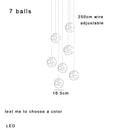 DecorBites™ Colorful Balls Chandelier: Modern Dimmable Rectangle Dining Room & Bedside Hanging Lamp