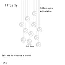 DecorBites™ Colorful Balls Chandelier: Modern Dimmable Rectangle Dining Room & Bedside Hanging Lamp