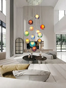 DecorBites™ Colorful Balls Chandelier: Modern Dimmable Rectangle Dining Room & Bedside Hanging Lamp