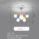 Modern colorful cartoon led chandelier light for kids bedroom