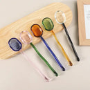 Modern colorful glass dessert spoon set dining room kitchenware