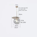 Modern colorful glass metal pendant lamp for dining room