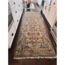 Modern Colorful Moss Green, Blue and Silver Traditional Turkish Design Heriz Wool Area Rug