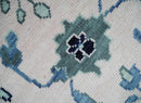 Peach And Gray Hand Knotted Traditional Oushak Custom Made Wool Area Rug