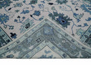 Peach And Gray Hand Knotted Traditional Oushak Custom Made Wool Area Rug